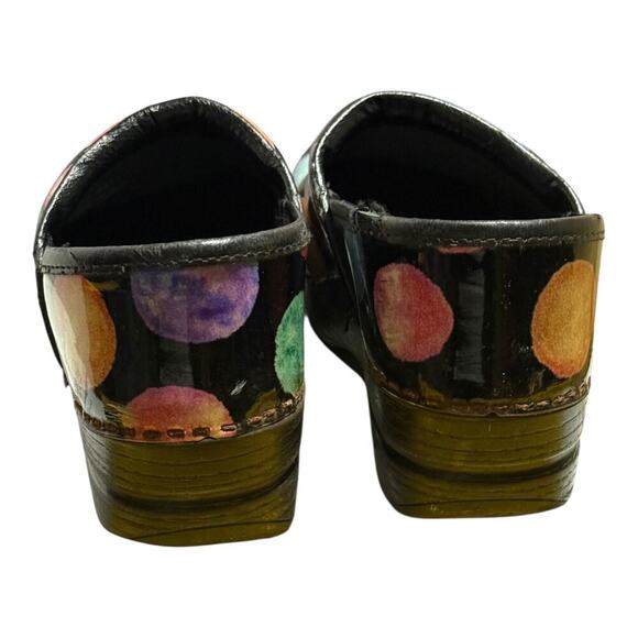 Dansko Professional Clogs Polka Dot Multicolor Leather Size 37 EU US 7 Nursing - Picture 5 of 8